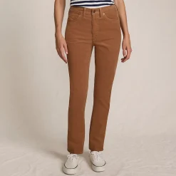 Straight Fit Cordhose Mid Waist für Damen