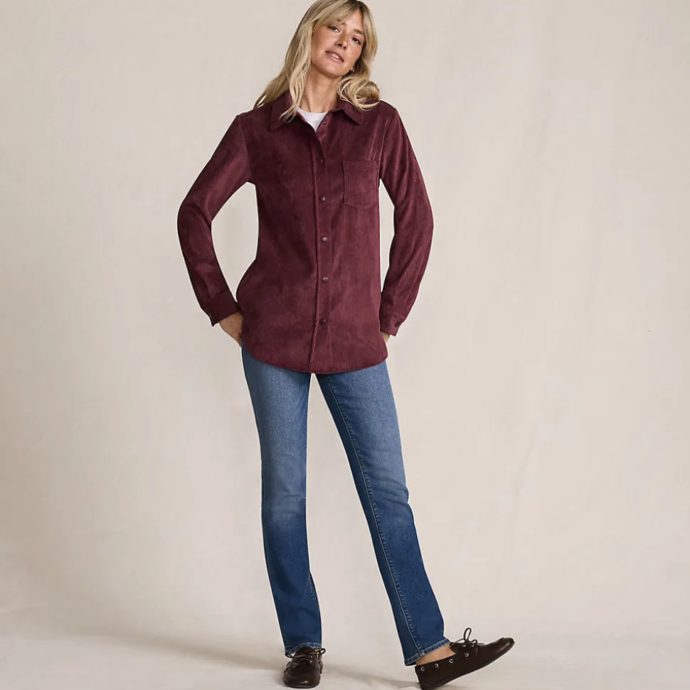 Stretchcord-Bluse für Damen