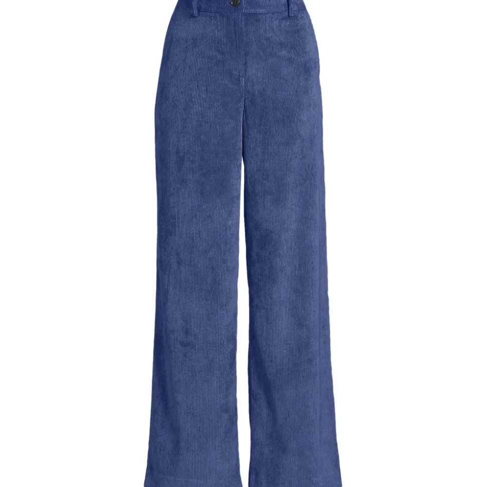 Stretchcord-Hose mit weitem Bein für Damen
