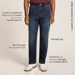 Stretch-Denim Jeans mit Komfortbund und Flanellfutter für Herren, Classic Fit