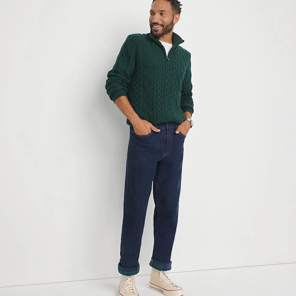Stretch-Jeans mit Flanellfutter und Komfortbund für Herren, Classic Fit