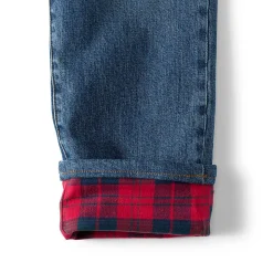 Stretch-Jeans mit Flanellfutter und Komfortbund für Herren, Classic Fit