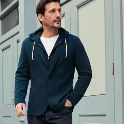 Strick-Blazer mit abnehmbarer Kapuze für Herren