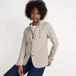 Strickblazer mit abnehmbarer Kapuze für Damen