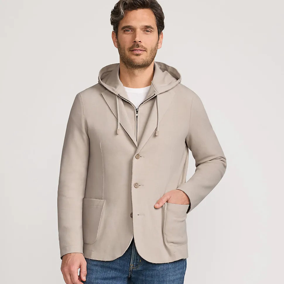 Strick-Blazer mit abnehmbarer Kapuze für Herren