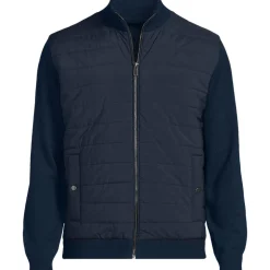 Strickjacke mit Stepp-Einsatz und Reißverschluss für Herren