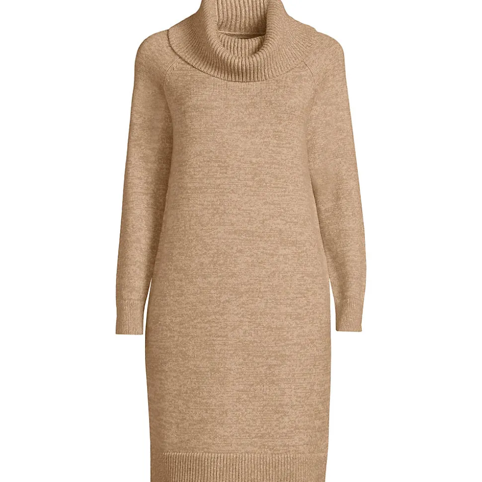 Strickkleid mit Wasserfallkragen für Damen