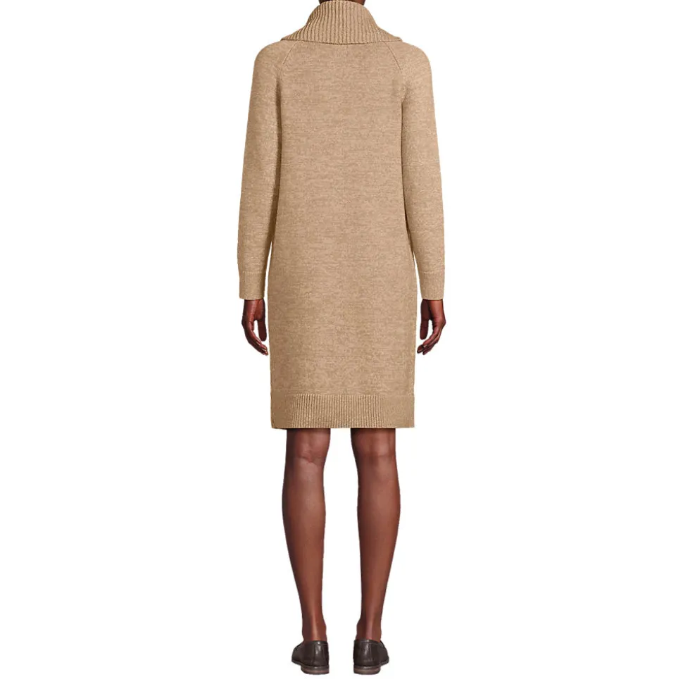 Strickkleid mit Wasserfallkragen für Damen