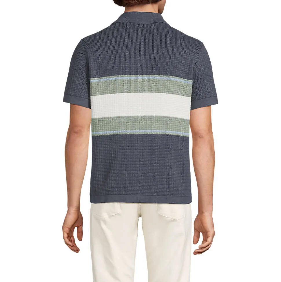 Strick-Poloshirt mit Knopfleiste für Herren