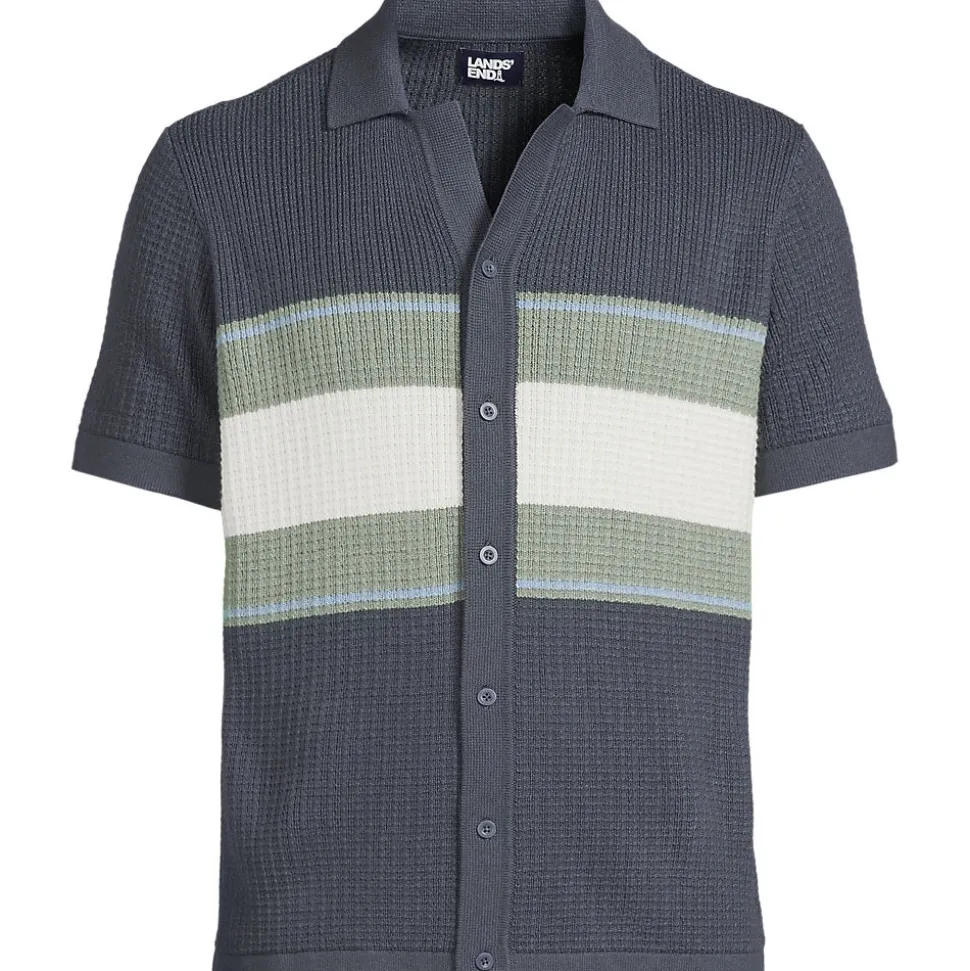 Strick-Poloshirt mit Knopfleiste für Herren