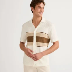 Strick-Poloshirt mit Knopfleiste für Herren