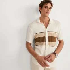 Strick-Poloshirt mit Knopfleiste für Herren