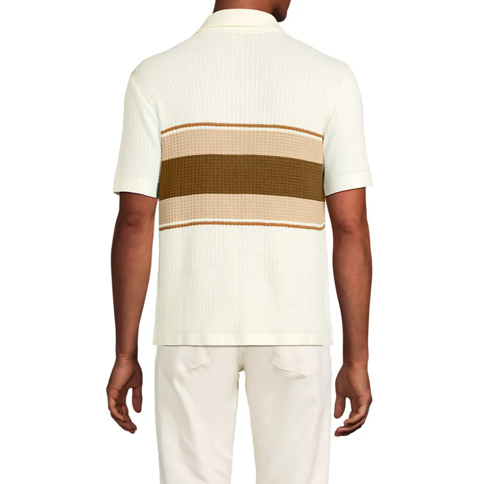 Strick-Poloshirt mit Knopfleiste für Herren