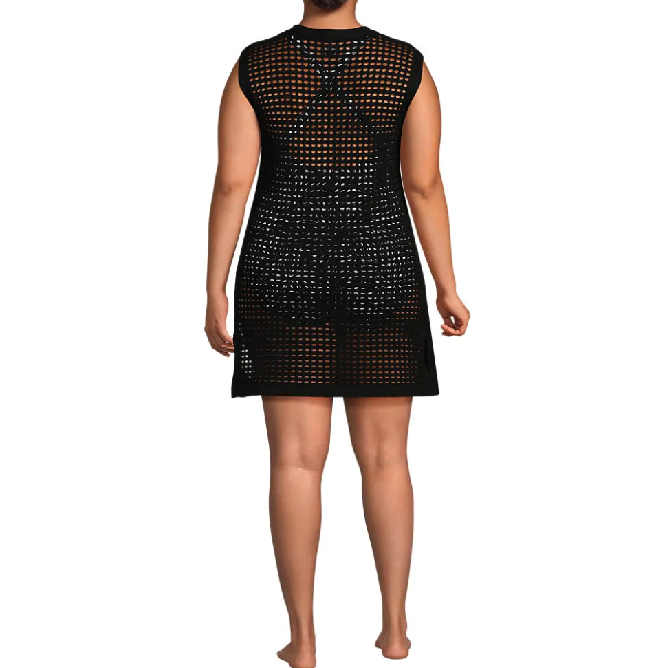 Strick-Strandkleid mit V-Ausschnitt für Damen in Plus-Größe