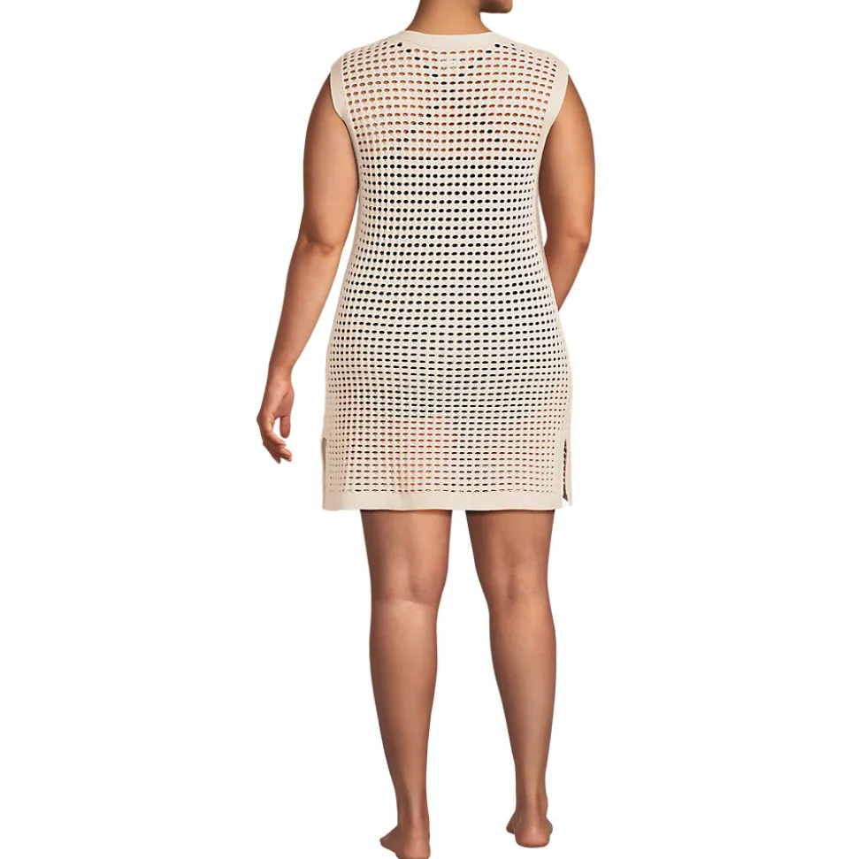 Strick-Strandkleid mit V-Ausschnitt für Damen in Plus-Größe