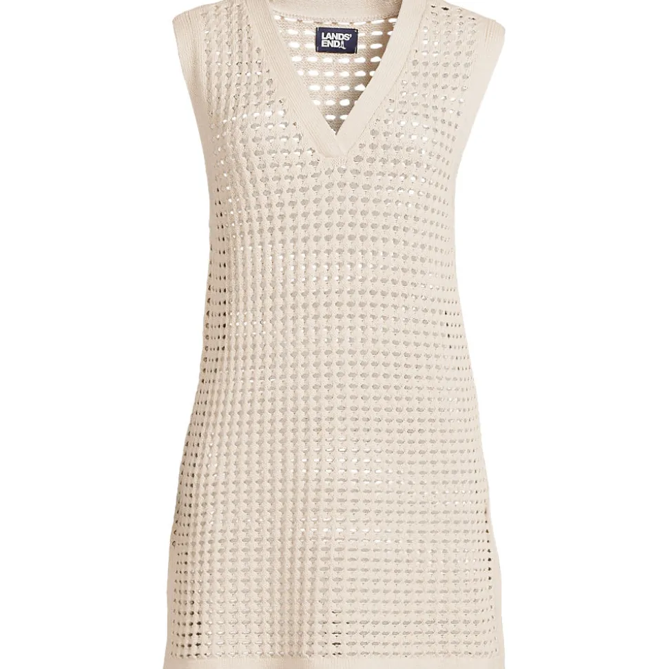 Strick-Strandkleid mit V-Ausschnitt für Damen in Plus-Größe