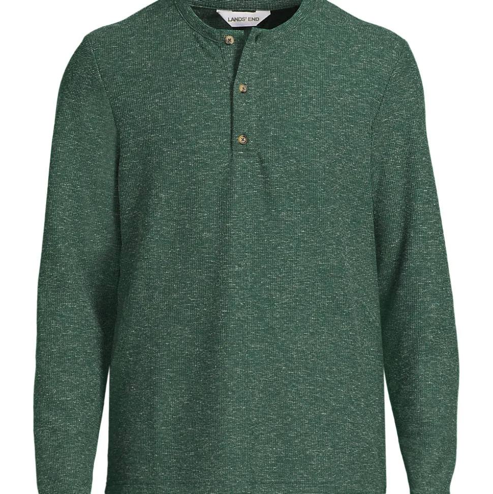 Struktur-Henleyshirt mit Leinen für Herren