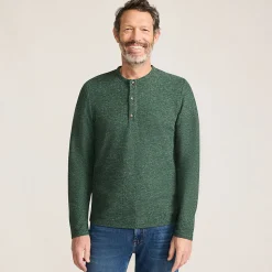 Struktur-Henleyshirt mit Leinen für Herren