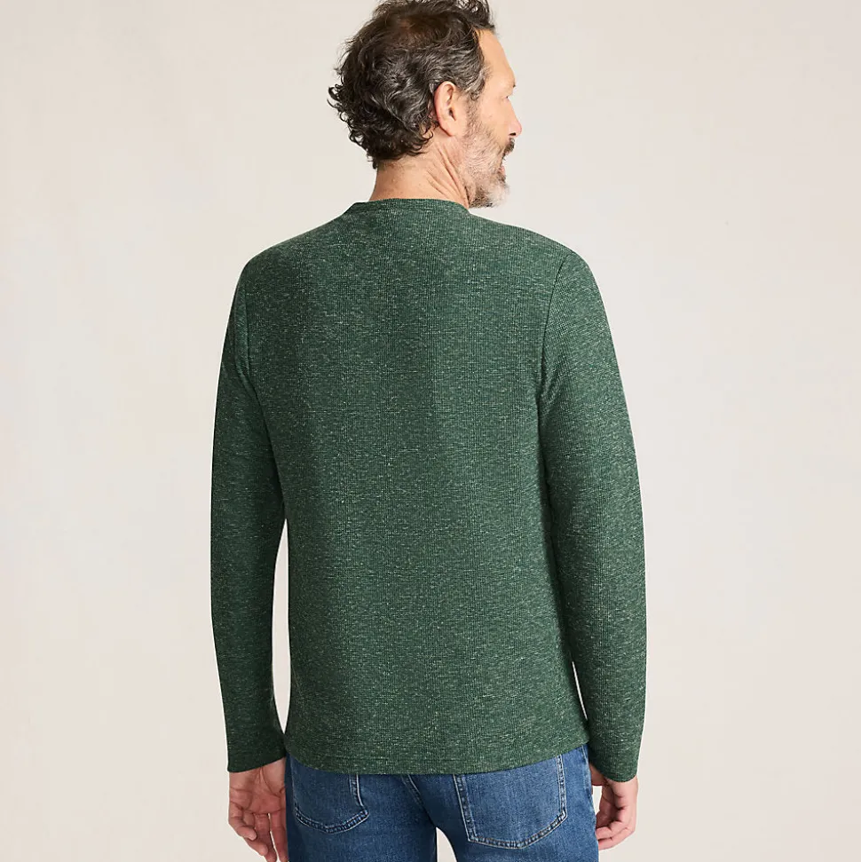 Struktur-Henleyshirt mit Leinen für Herren