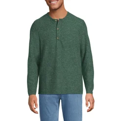 Struktur-Henleyshirt mit Leinen für Herren