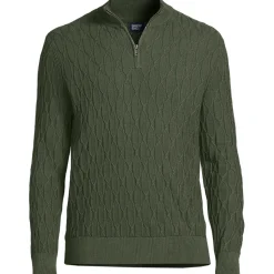 Strukturierter Baumwoll-Pullover mit Reißverschluss für Herren
