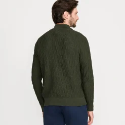 Strukturierter Baumwoll-Pullover mit Reißverschluss für Herren