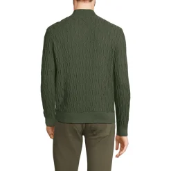 Strukturierter Baumwoll-Pullover mit Reißverschluss für Herren