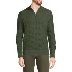 Strukturierter Baumwoll-Pullover mit Reißverschluss für Herren