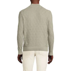 Strukturierter Baumwoll-Pullover mit Reißverschluss für Herren