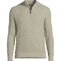 Strukturierter Baumwoll-Pullover mit Reißverschluss für Herren