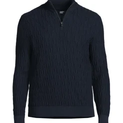 Strukturierter Baumwoll-Pullover mit Reißverschluss für Herren
