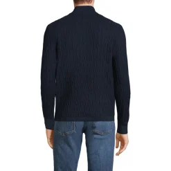 Strukturierter Baumwoll-Pullover mit Reißverschluss für Herren