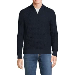 Strukturierter Baumwoll-Pullover mit Reißverschluss für Herren