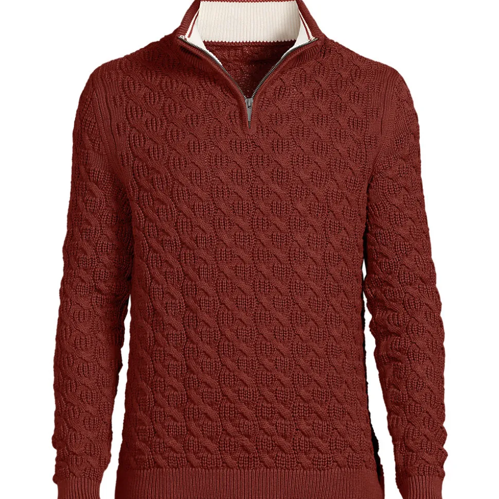 Strukturierter Drifter Pullover mit Reißverschluss für Herren