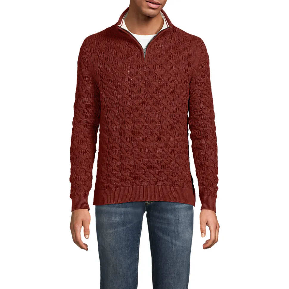 Strukturierter Drifter Pullover mit Reißverschluss für Herren