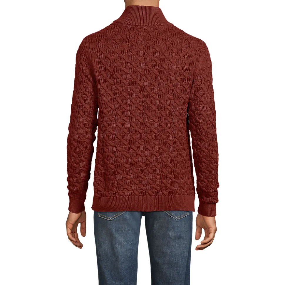 Strukturierter Drifter Pullover mit Reißverschluss für Herren