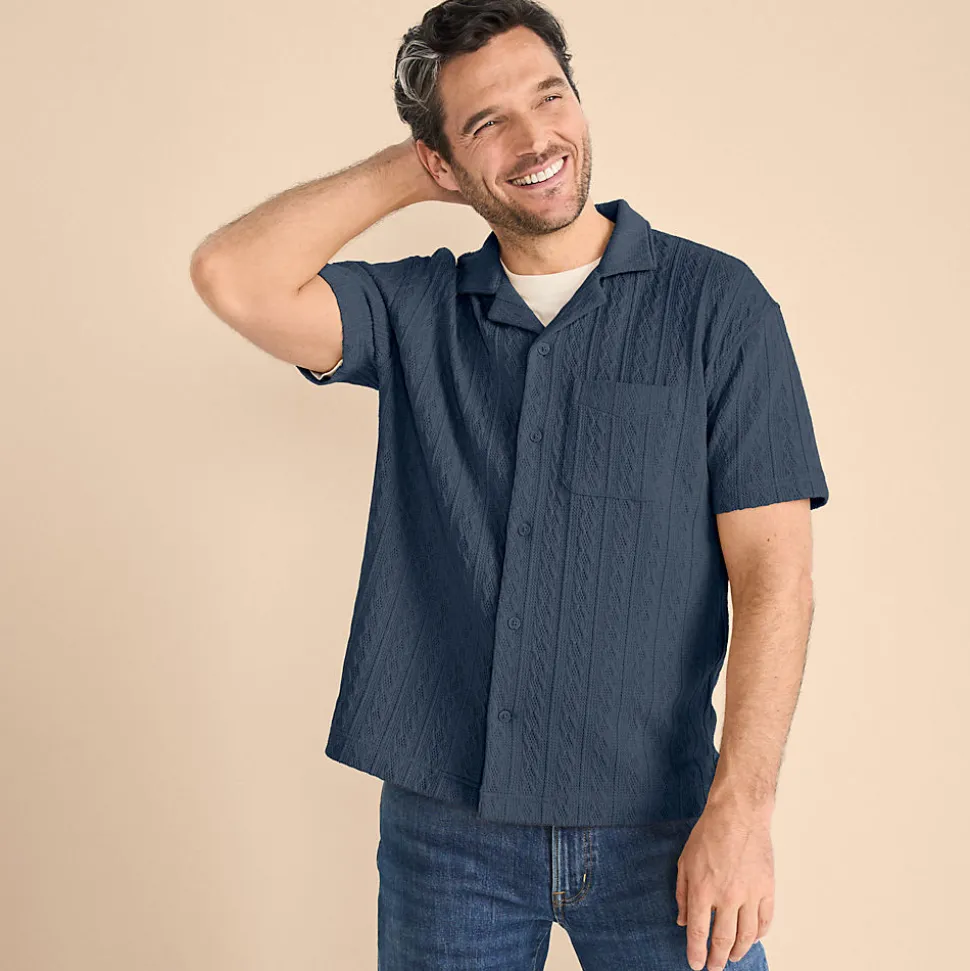 Struktur-Jerseyshirt für Herren