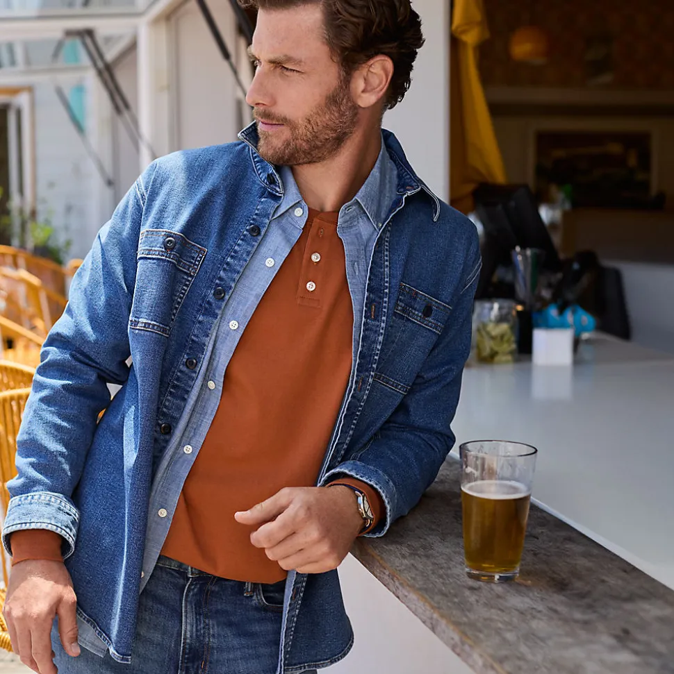 Super-T Langarm-Henleyshirt für Herren, Classic Fit