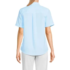 Supima Bügelfrei-Bluse mit kurzen Ärmeln für Damen