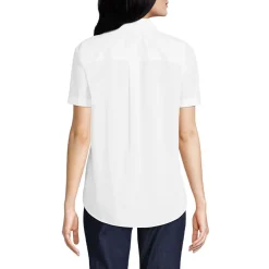 Supima Bügelfrei-Bluse mit kurzen Ärmeln für Damen