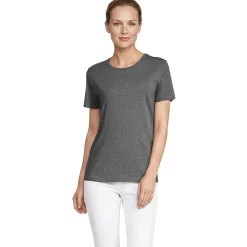 Supima Kurzarm-Shirt mit rundem Ausschnitt für Damen