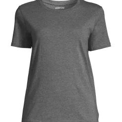 Supima Kurzarm-Shirt mit rundem Ausschnitt für Damen