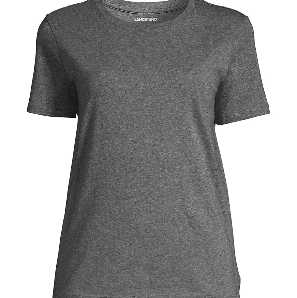 Supima Kurzarm-Shirt mit rundem Ausschnitt für Damen