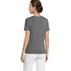 Supima Kurzarm-Shirt mit rundem Ausschnitt für Damen
