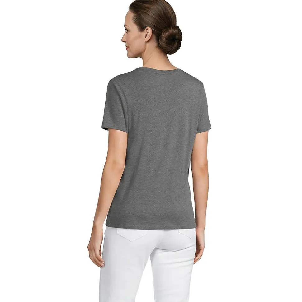 Supima Kurzarm-Shirt mit rundem Ausschnitt für Damen