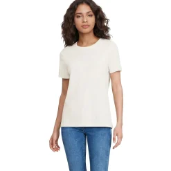 Supima Kurzarm-Shirt mit rundem Ausschnitt für Damen