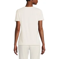 Supima Kurzarm-Shirt mit rundem Ausschnitt für Damen