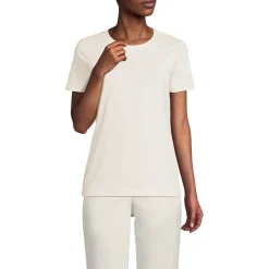 Supima Kurzarm-Shirt mit rundem Ausschnitt für Damen
