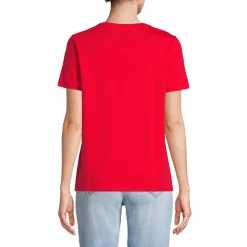 Supima Kurzarm-Shirt mit rundem Ausschnitt für Damen