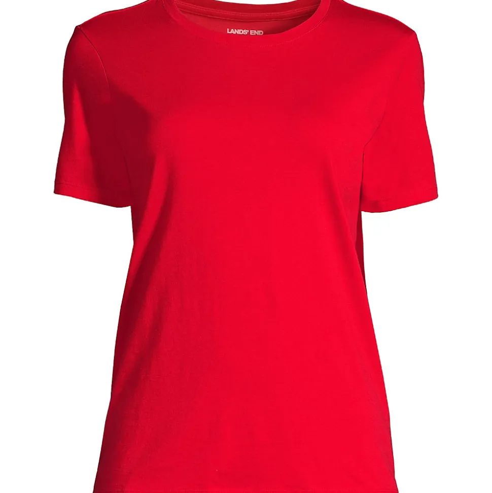 Supima Kurzarm-Shirt mit rundem Ausschnitt für Damen